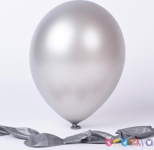 Helyuma Uyumlu Metalik Balon Gümüş Silver 12 inch 100 Adet