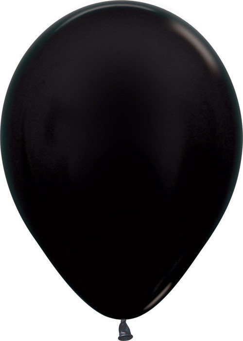 Helyuma Uyumlu Metalik Balon Siyah 12 inch 100 Adet