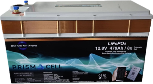 Prismacell LiFePO4 Akü 470A 12.8V  6kWh Lityum Marin, Karavan, 12V 470 Amper Solar Akü Batarya