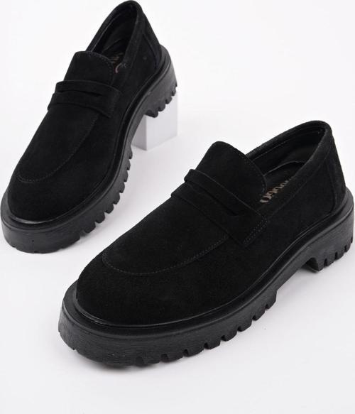 PARADİSE Hakiki Deri Kalın Taban Günlük Casual Makosen Kadın Loafer Ayakkabı