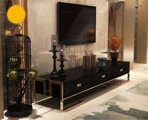 Barbara Gold Metal Siyah Tv Ünitesi