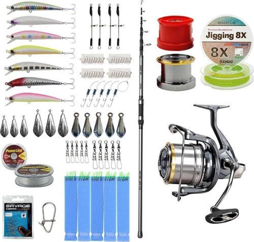 YekOutdoor Yüksek Performans Olta Seti Okuma Alaris Tele Surf 420 cm 100-200 gr Surf Kamışı&Okuma Flite Surf FLS35-1500A
