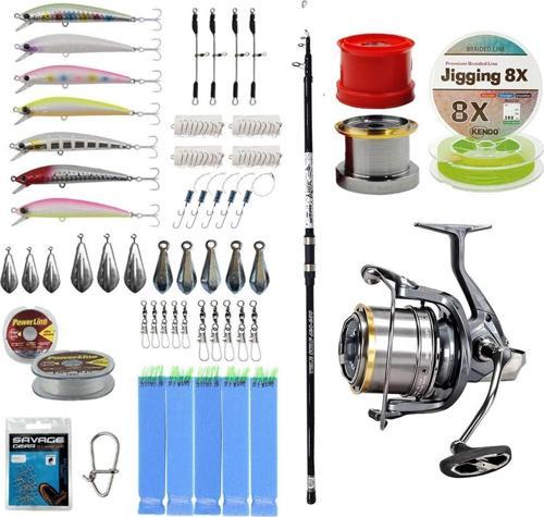 YekOutdoor Yüksek Performans Olta Seti Okuma Aria Tele Surf 3,90 cm 100-200 gr Surf Kamışı&Okuma Flite Surf FLS35-1500AY