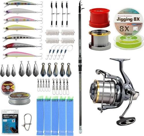 YekOutdoor Yüksek Performans Olta Seti Okuma Revenger Tele Surf 420 cm 4 Parça Surf Kamışı&Okuma Flite Surf FLS35-1500AY