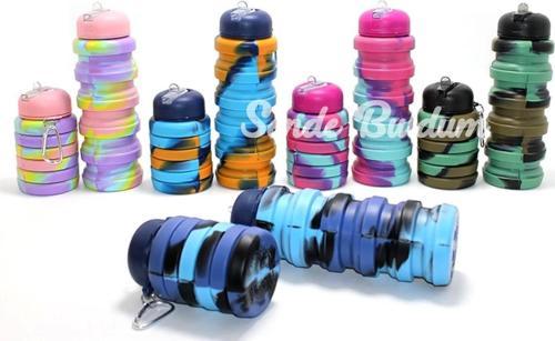Katlanabilir Portatif Silikon Su Şişesi 500 Ml Alk3140