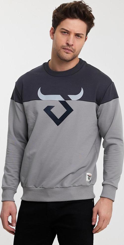 HELSİNKİ Erkek Sweatshirt Füme / Taş