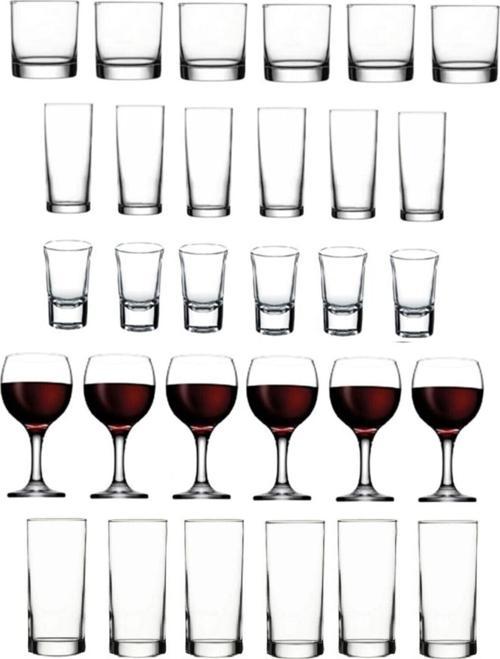 Paşabahçe bardak seti takımı 30 prç. rakı viski shot bardağı kadeh seti