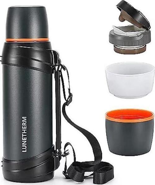 Klasik Vakumlu Çift Bardaklı Çelik Termos 2 Litre - Lacivert
