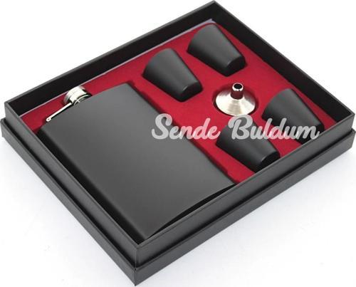 Paslanmaz Çelik 4 Shot Bardaklı Matara Seti Alk2669