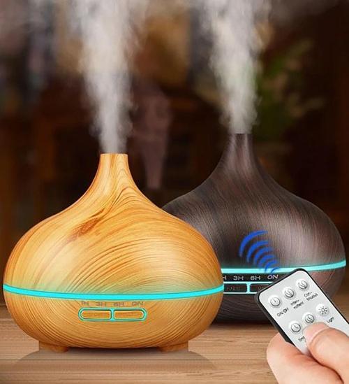 Koyu Bambu Hava Nemlendirici Difüzör Led Işıklı Zaman Ayarlı Buhar Makinesi 