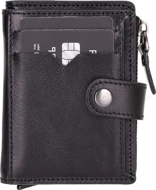 Rodos Hakiki Deri, El Yapımı, Pop-Up Kartlık Cüzdan, Parlak Siyah