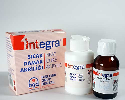 İntegra Sıcak Damak Akriliği Diş Hekimliği Fakültesi Öğrencileri İçin  80 gr Akrilik + 50 ml Likit