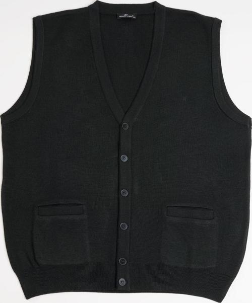 Cepli V Yaka Battal (Büyük Boy) Düğmeli Yünlü Triko Yelek