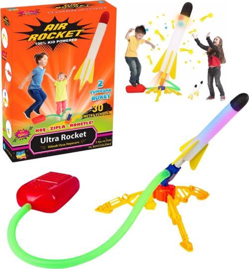 Air Rocket Tekli Seti - Roket Oyuncak - 2 Roket Ve Havalı Roketatar - Tekli Açık Hava Oyuncağı - Air