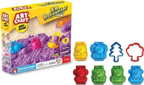 Art Sand 3D Hayvanlar Seti 500 Gr. - Oyun Kumu Seti - Kinetik Kum Seti - Natural Kum - Doğal Kum