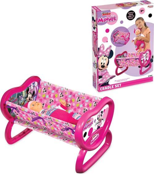 Minnie Mouse Kalpli Beşik - Ev Eşyaları Seti - Sallanan Beşik - Ev Beşiği