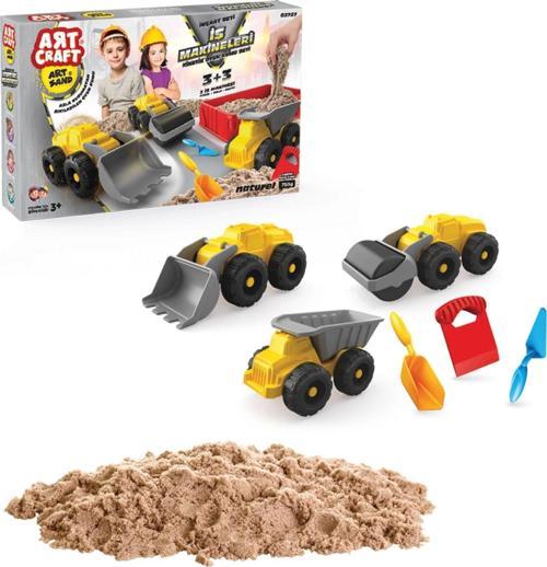 Art Sand İş Makineleri Kum Seti 750 Gr. - Oyun Kumu Seti - Kinetik Kum Seti - Natural Kum - Doğal Ku