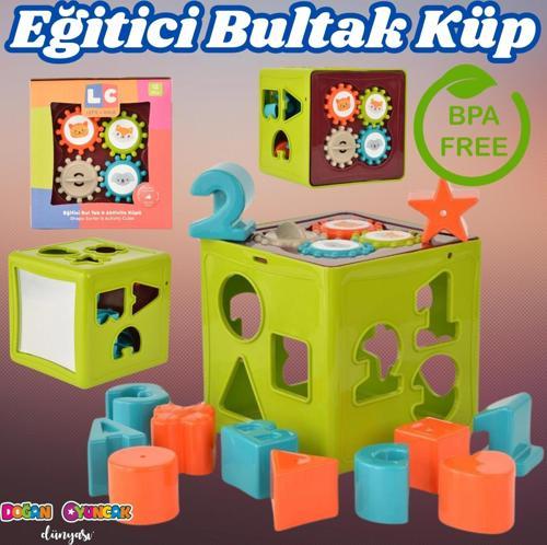 Eğitici Bultak Küp - Şekil Yerleştime Oyunu - Kırılmaz Oyuncak - Montessori Oyuncak - Bul-Tak Küp Oy