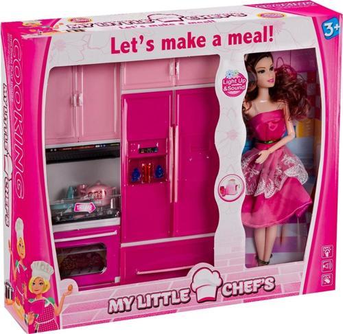 My Happy Kitchen Bebekli İkili Mutfak Seti - Modern Mutfak Seti - Işıklı Sesli Mutfak Oyuncak - Fırı