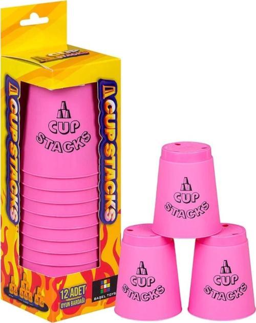 Orijinal Cup Stacks Bardak Oyunu - Speed Cup - Hızlı Bardaklar Oyunu - Hızlı Bardak Oyunu - Pembe