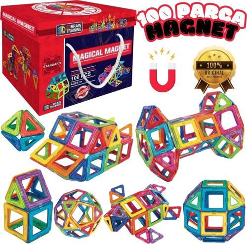 Orijinal Magical Magnet 100 Parça Manyetik Lego - Magnetic Magical Magnet - Mıknatıslı Lego - Mıknat