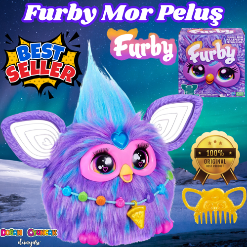 Furby Mor Renkli İnteraktif Pelüş Oyuncak - Furby Peluşu - Furby Oyuncak Peluş - Konuşan Furby Oyunc