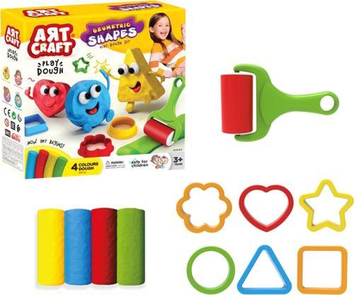 Geometrik Şekiller Oyun Hamur Seti 200 Gr. - Oyun Hamuru Seti - Hamur Setleri - Hamur Kalıpları