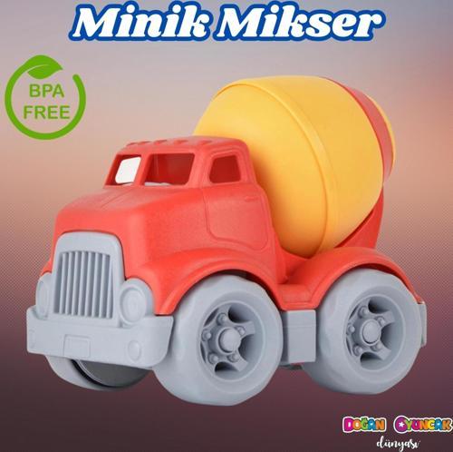 Lüx Kırmızı Minik Mikser - Plastik Mikser - Kırılmaz Oyuncak - Kırılmaz Çimenyo Kamyon - Çimento Ara