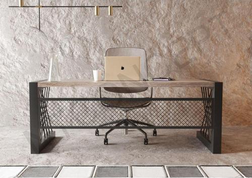 Alfa Eskitme Beyaz Renk Masif Ahşap Ofis Ve Çalışma Masası ( 85 cm - 140 cm )