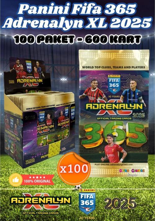 Panini FIFA 365 Adrenalyn XL 2025 Oyuncu Kartı - Futbolcu Kartları - Trading Oyuncu Kartı - 100 Pake