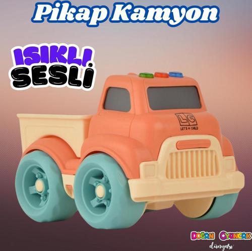 Lüx Somon Sesli ve Işıklı Minik Pikap - Plastik Kamyon - Kırılmaz Oyuncak - Kırılmaz Pikap - Işıklı 