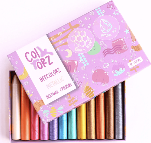 12'li Metalik Renk Kalem Balmumu Pastel Boya Seti