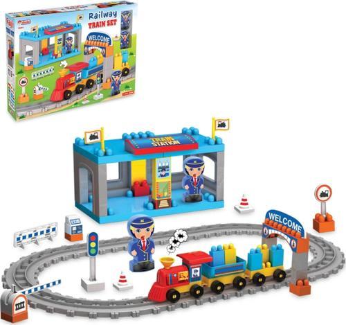 Raylı Tren Seti - Lego Oyuncağı - Lego Setleri - Bloklar - Lego Seti - Yarış Seti