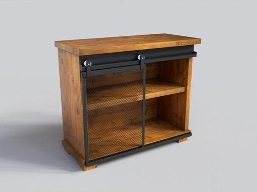 Doğal Ahşap Ofis Konsolu ( 100 cm - h90 cm - 41 cm )
