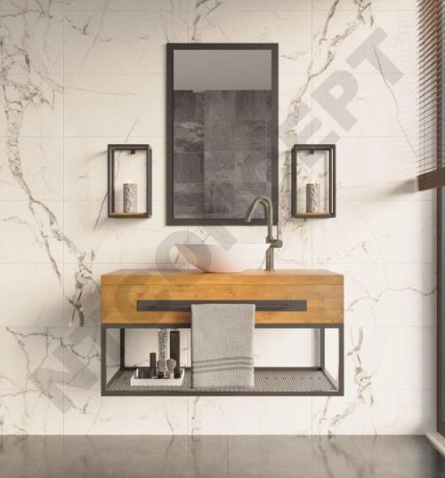 Artes Ayna Çerçeveli Masif Ahşap Lavabo Dolabı Hilton ( 70 cm )