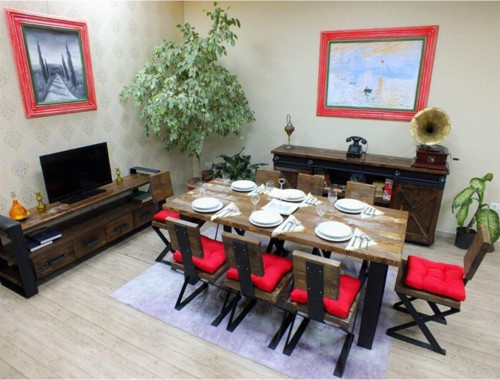 Doğal Ağaç Yemek Masası - ( 85 cm - 150 cm Masa )