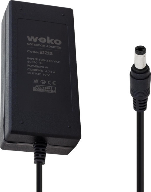 19 VOLT - 4.74 AMPER - 90 WATT 5.5*2.5 L UÇLU YERLİ ÜRETİM STANDART NOTEBOOK ADAPTÖR