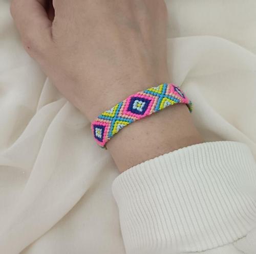 Bileklik Bohemian Etnik Retro Geometrik Dokuma 1 Adet Bilezik Kadın Kız Aksesuar