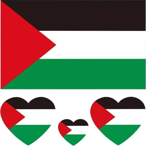 Palestine Flag Kalp Araba Sticker Yapıştırması 15 Cm ve 5CM