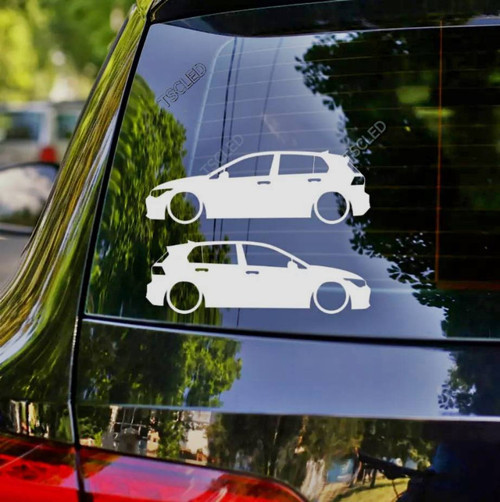 Golf MK8 GTI 2022 Kelebek Cam Oto Sticker 17 CM 2 Adet