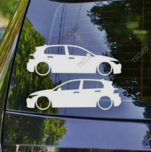 Golf MK8 GTI GT Kelebek Cam Oto Sticker 17 CM 2 Adet