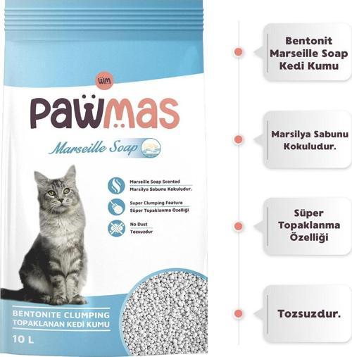 Marsilya Sabunu Kokulu Bentonit Kedi Kumu 10 Lt