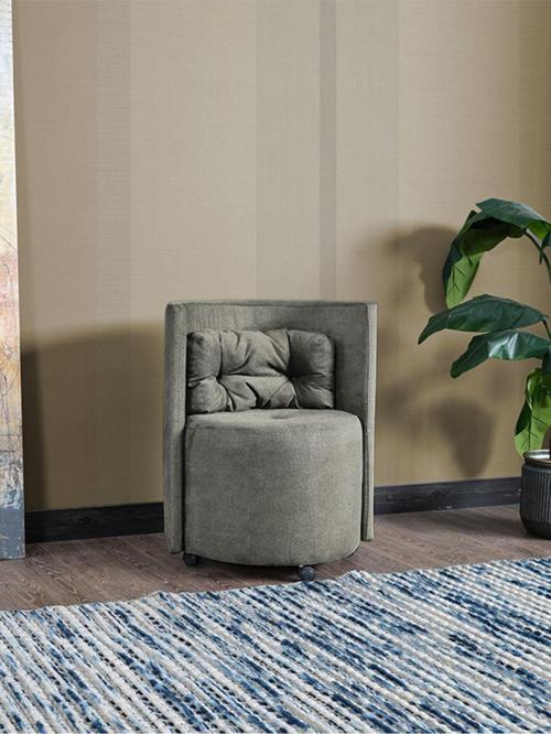 Elisa Tek Kişilik Minderli Tekerlekli Silinebilir Kumaş Konforlu Uygun Sandalye