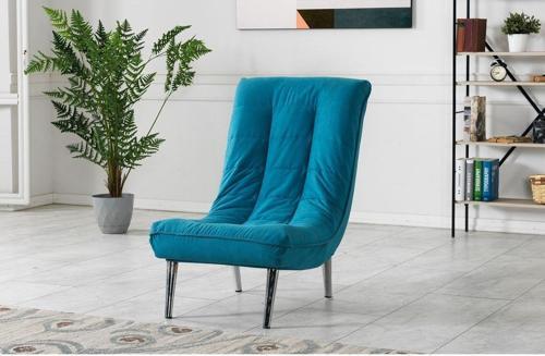 Smart Kılıflı Süngerli Metal Ayaklı Berjer Mavi 67x94 cm