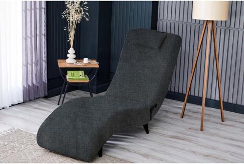 Hera Desenli Çok Renkli Kumaş Kademeli Rahat Oturumlu Plastik Ayaklı Tv Koltuğu - Şezlong 63x121 cm
