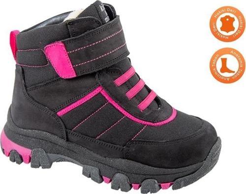 Yukon Cırtlı ve Lastikli İçi Kürklü Deri Kız Çocuk Bot Siyah