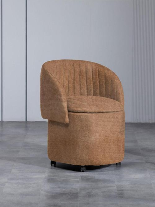 Form Bazalı Tekerlek Ayaklı Hafif Nubuk Kumaş Sırtlı - Sırtsız Puf - Renk Seçenekli 64x64 cm
