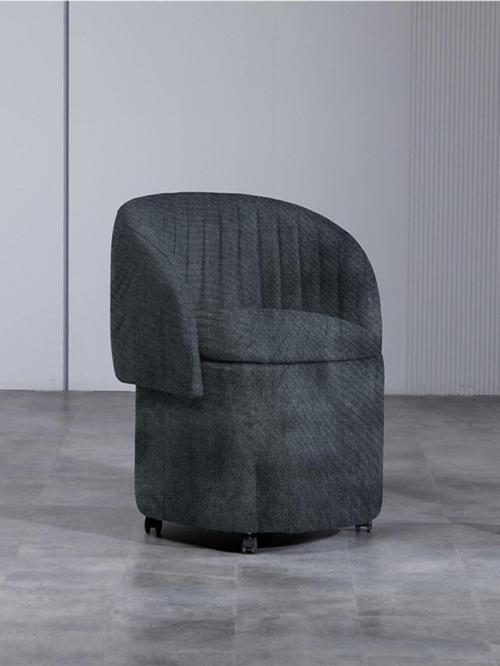 Form Bazalı Tekerlek Ayaklı Hafif Nubuk Kumaş Sırtlı - Sırtsız Puf - Renk Seçenekli 64x64 cm