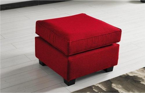 Plus Kılıflı Torba Yaylı Keten Kumaş Fonksiyonel Puf Kırmızı 63x63 cm