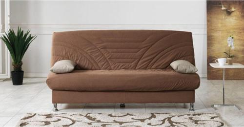 Smart Kılıflı Bazalı Yataklı Süngerli S Yaylı Kanepe Koltuk Çekyat Kahve 80x192 cm
